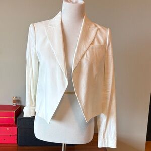 Theory White Tailored Cropped Blazer